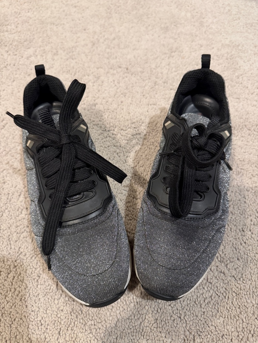Prada Black and Silver Women's Sneakers